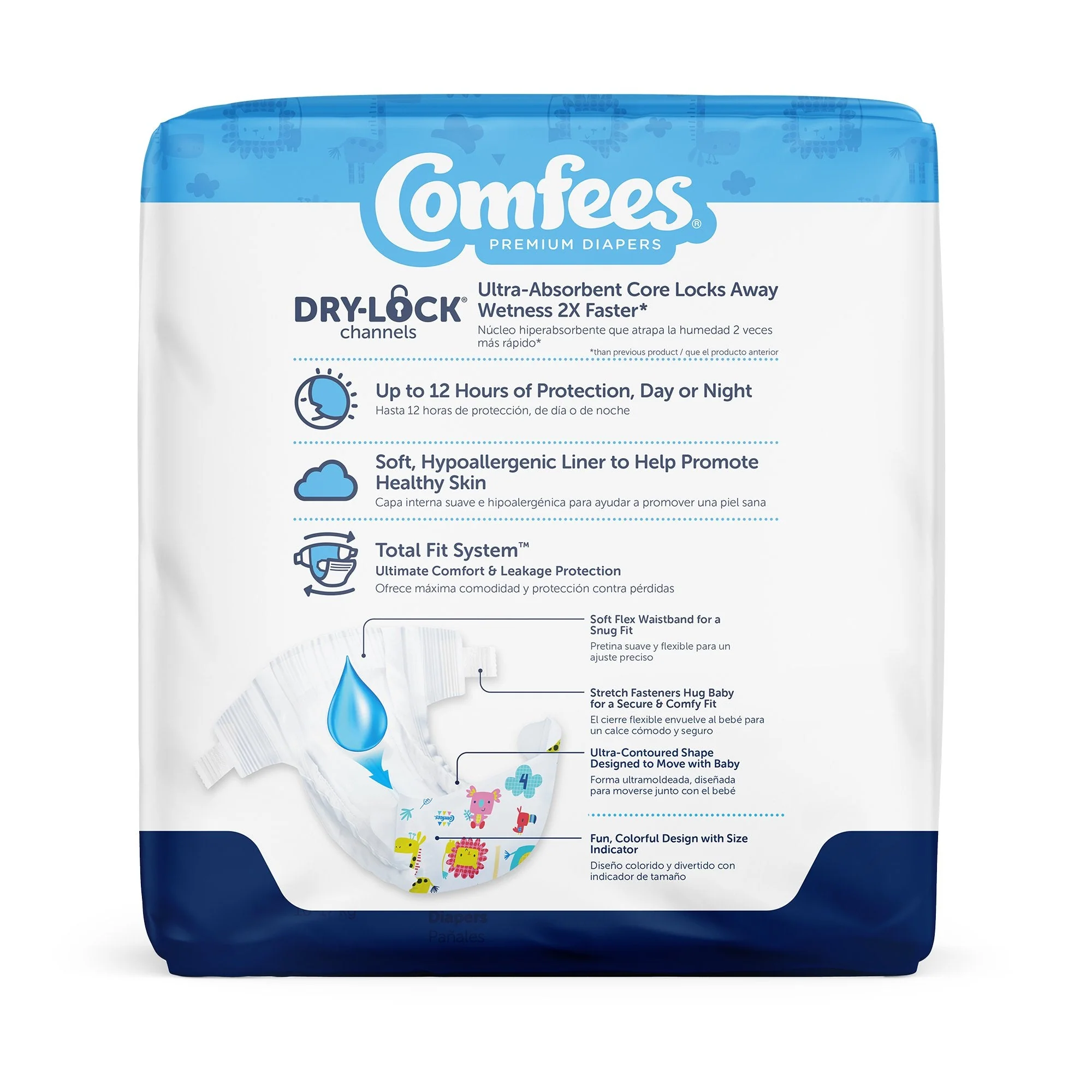 Attends Healthcare Products Attends Comfees Premium Baby Diapers, Tab Closure, Kid Design, Size 4 (124/CS) - Image 2