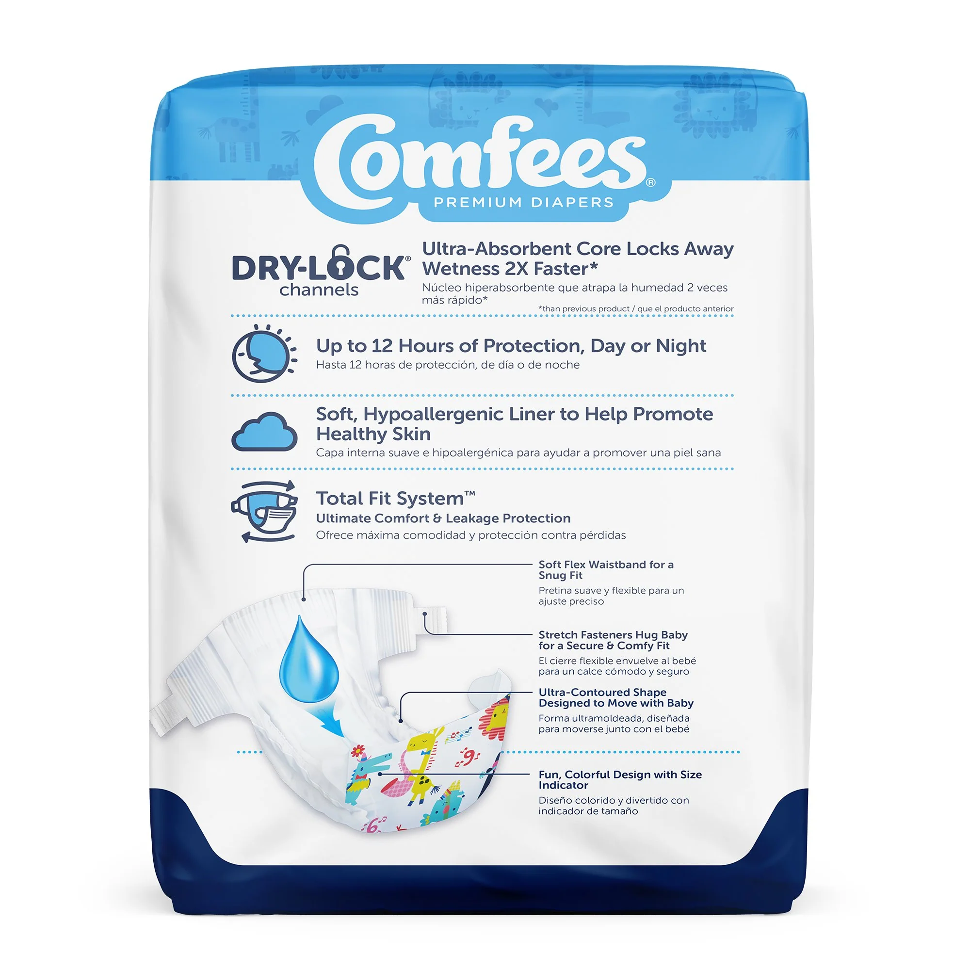 Attends Healthcare Products Attends Comfees Premium Baby Diapers, Tab Closure, Kid Design, Size 6 (92/CS) - Image 3