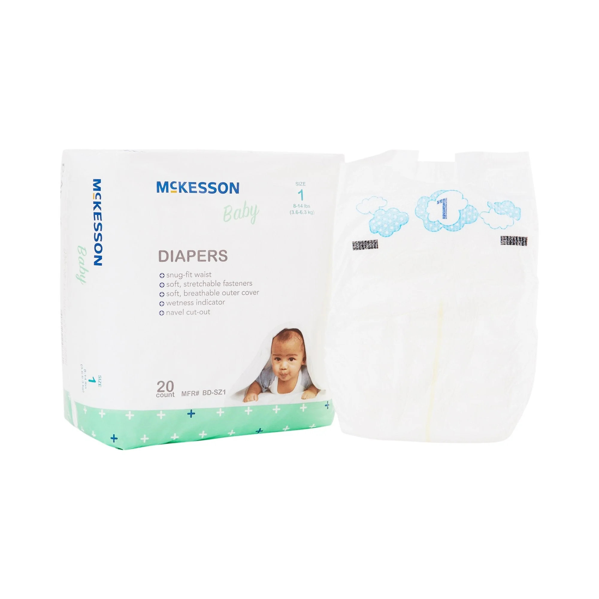 McKesson Brand McKesson Baby Diaper, Size 1 for Babies weighing 8 – 14 lbs. (6/CS) - Image 5