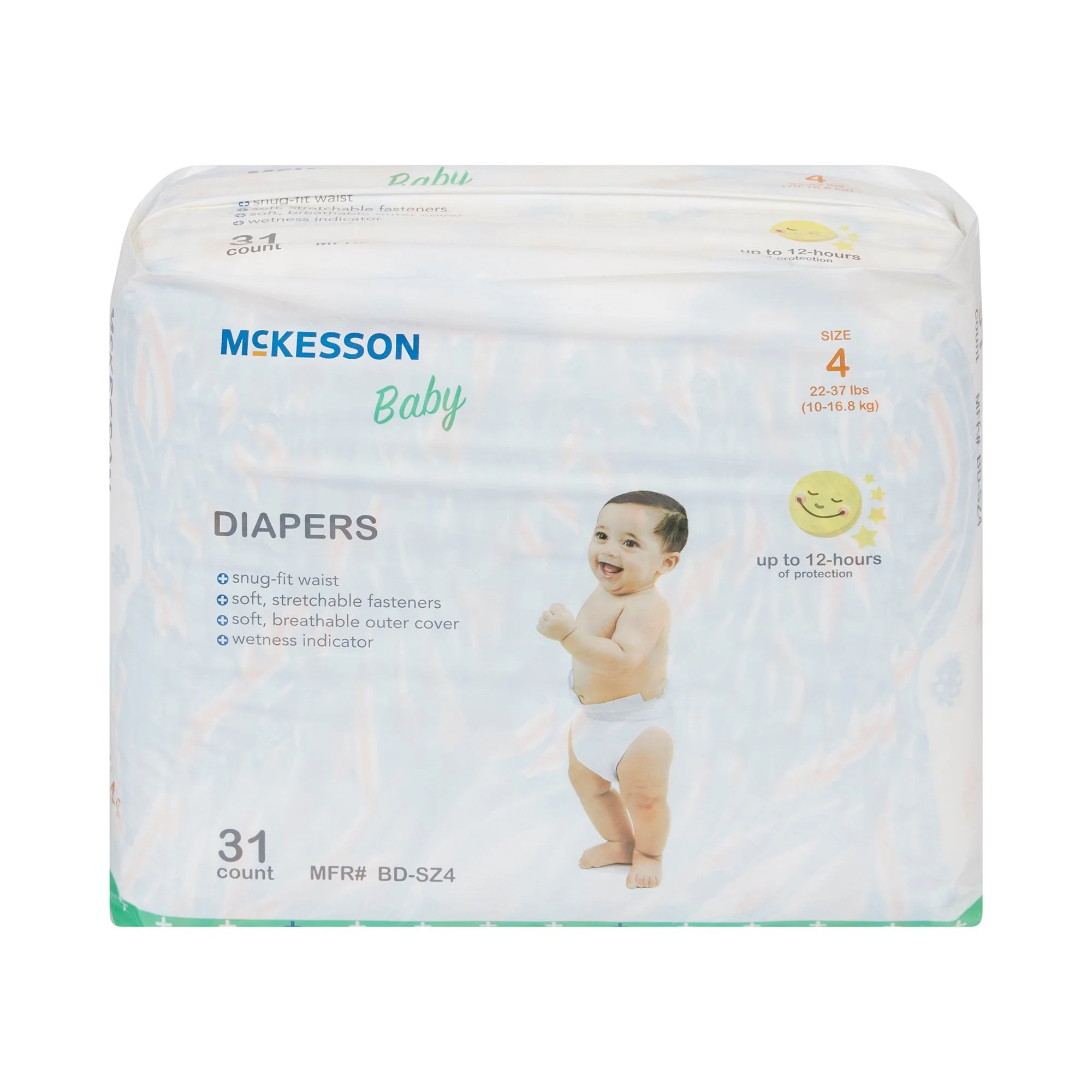 McKesson Brand McKesson Baby Diaper, Size 4 for Toddlers weighing 22 – 31 lbs. (4/CS) - Image 6