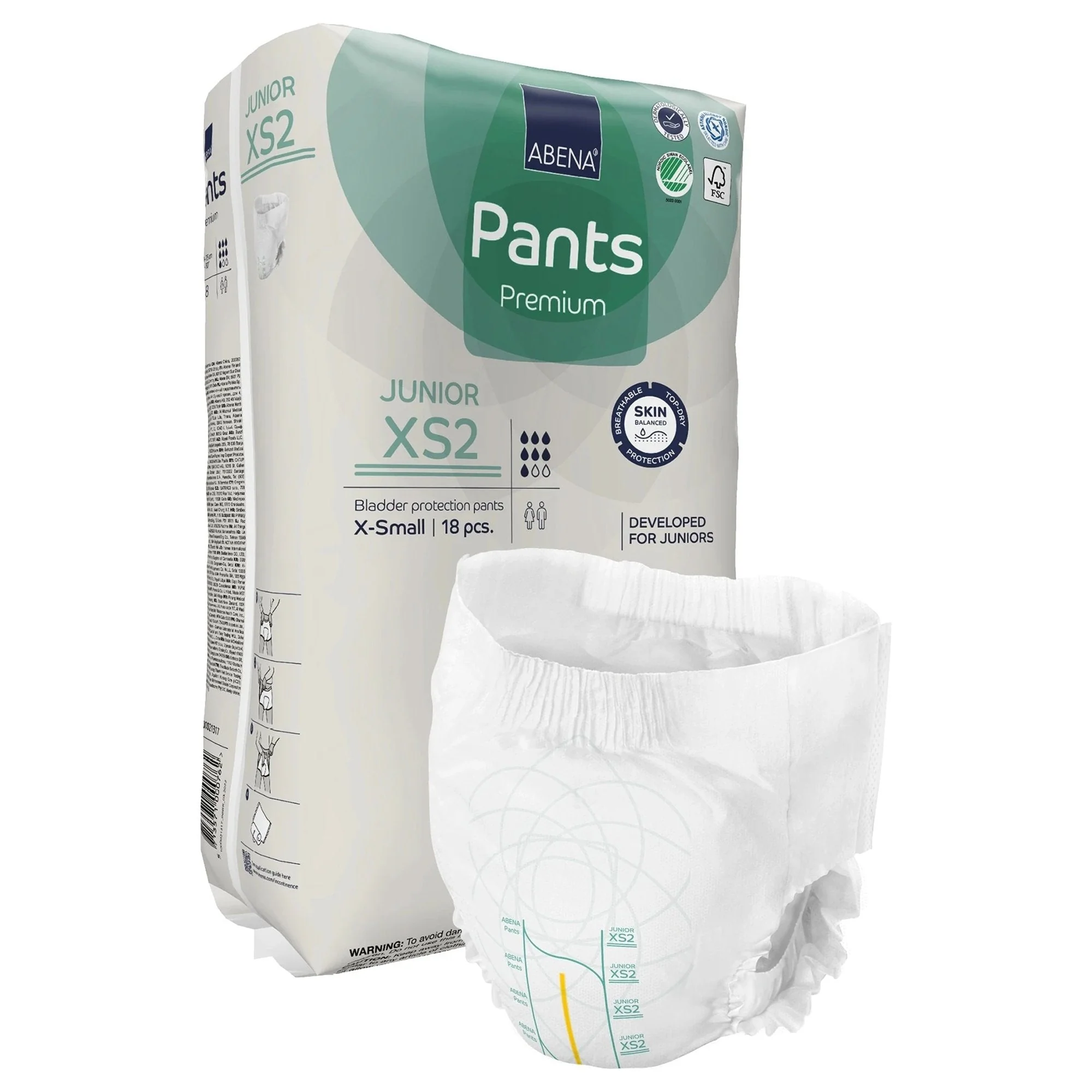 Abena North America Abena Premium Pants Junior XS2 Incontinence Brief, Extra Small (90/CS)