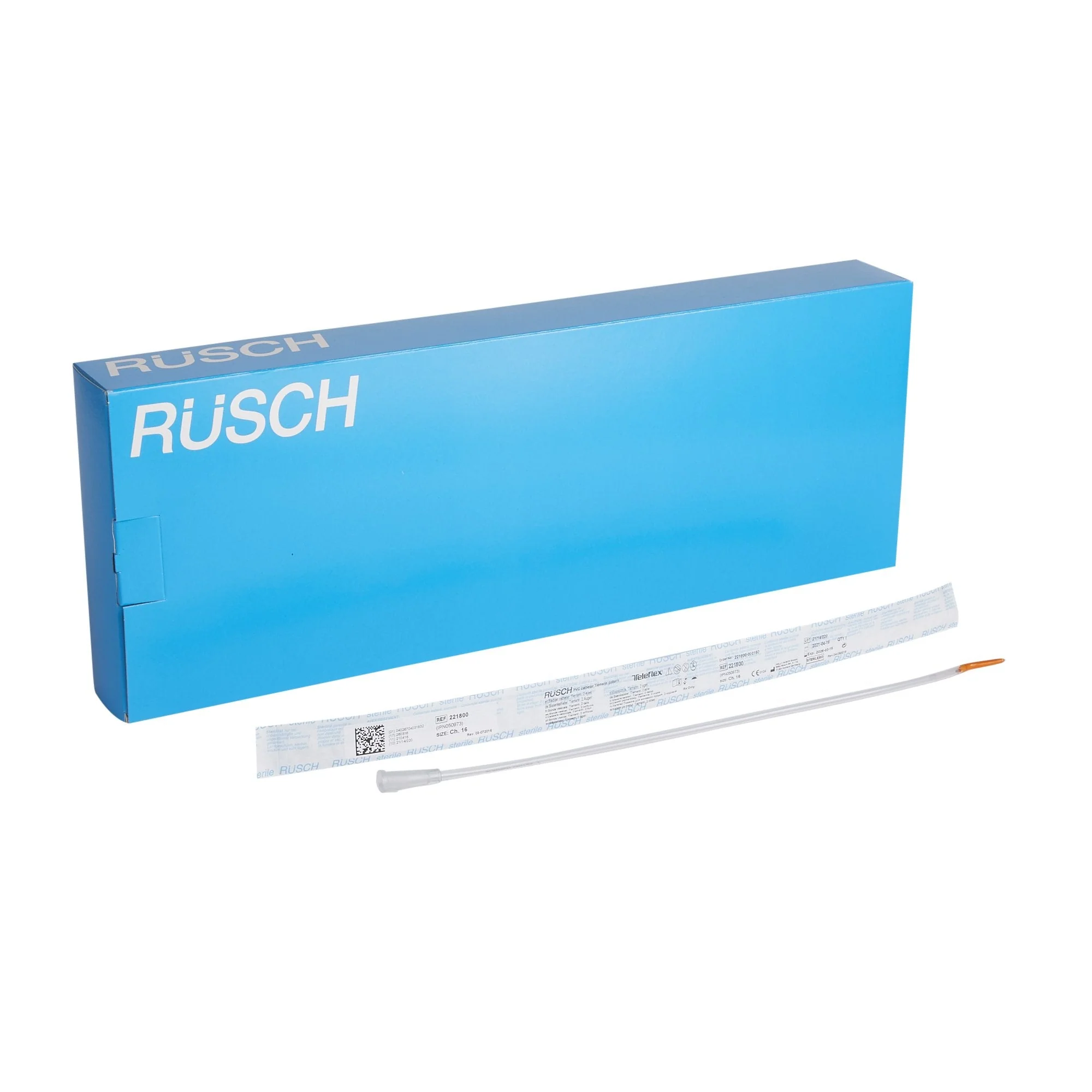 Urethral Catheter Rüsch Tiemann Tip Silicone Coated PVC 14 Fr. 16 Inch Length