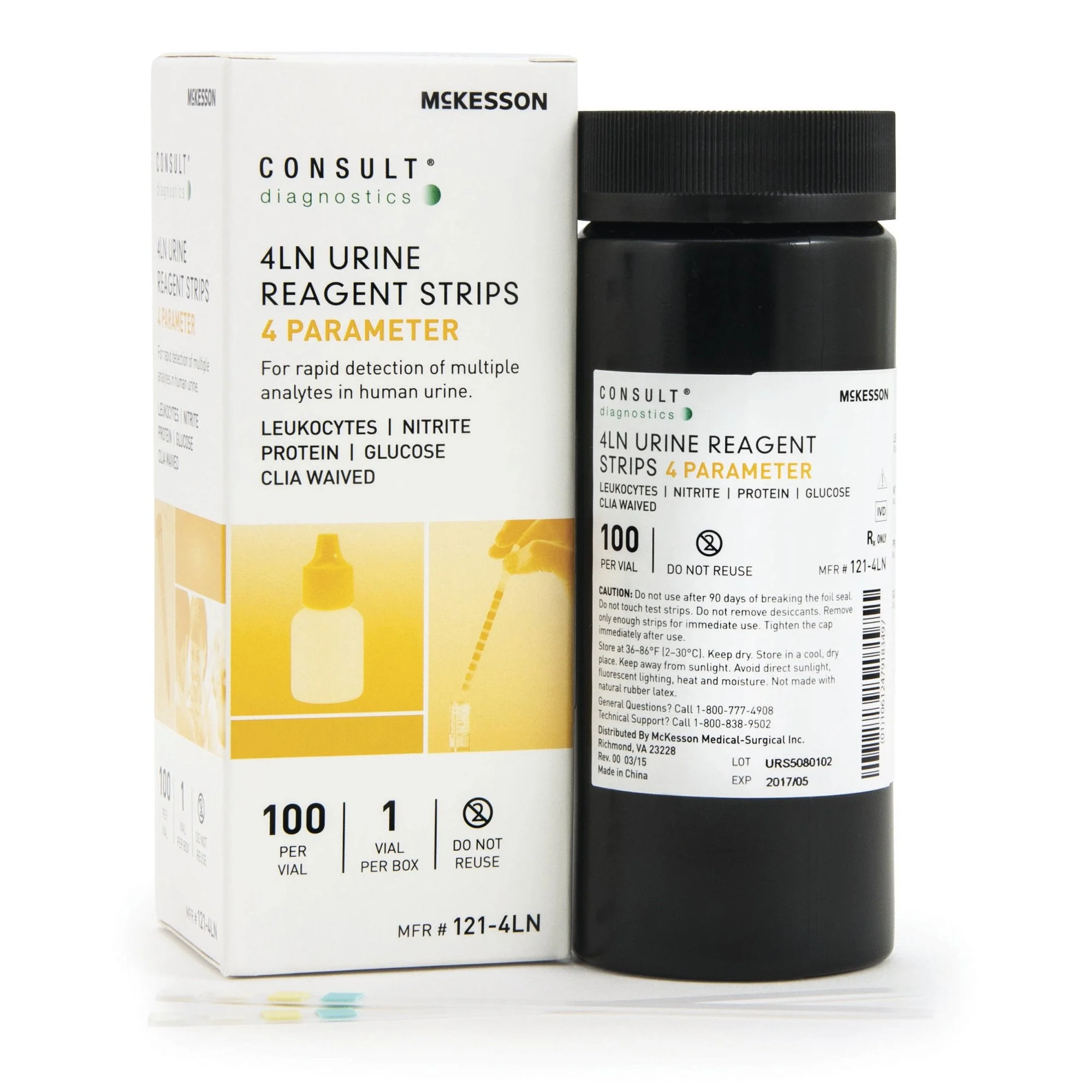 Urinalysis Reagent McKesson Consult Glucose, Leucocytes, Nitrite, Protein For McKesson 120 / McKesson CONSULT U120 Ultra Urine Analyzer (MFR # 121-120 or 121-U120)