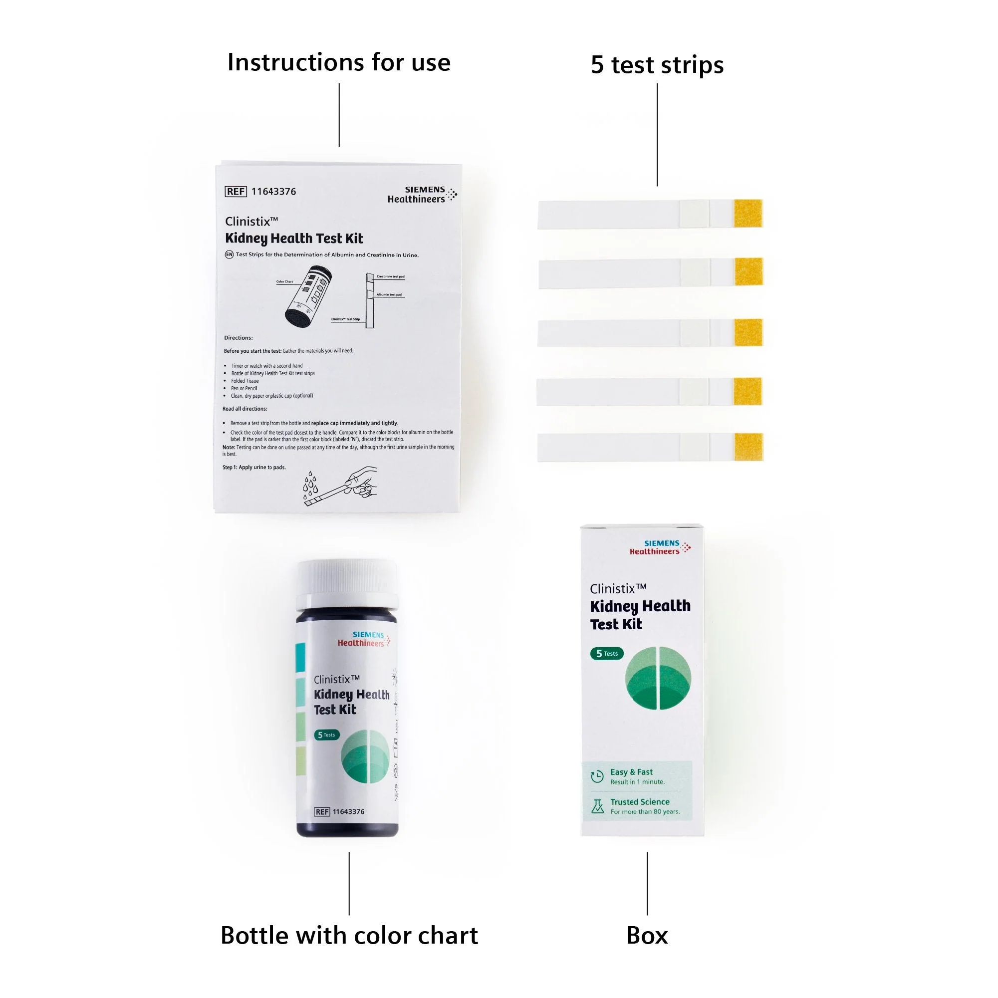 Siemens Clinistix Kidney Health Test Kit, Urine Test Strips, Five Tests (24/CS) - Image 4