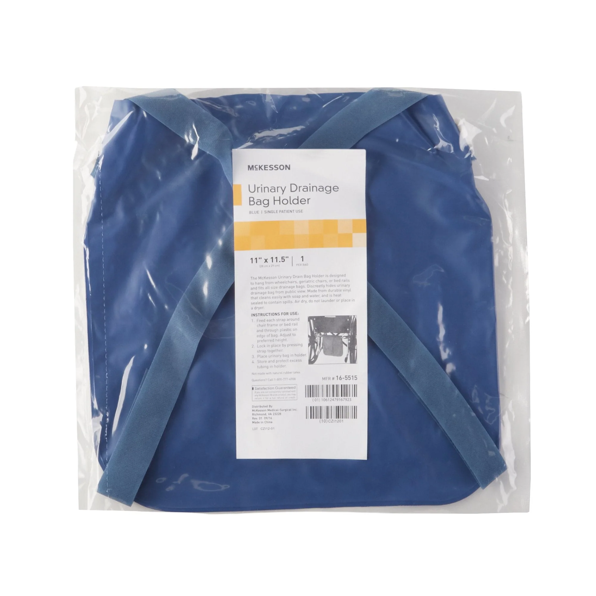 McKesson Brand McKesson Urinary Bag Drainage Holder, Adjustable Straps, Dark Blue (50/CS) - Image 3