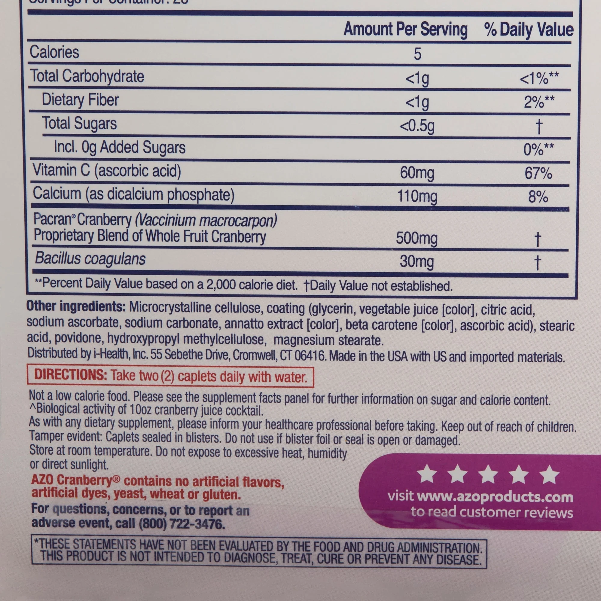i-Health Inc AZO Cranberry Urinary Tract Health Supplement - Image 4