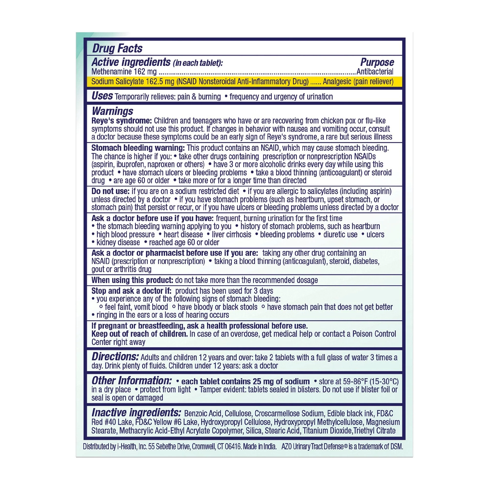 i-Health Inc AZO Urinary Tract Defense Tablets (24/CS) - Image 2