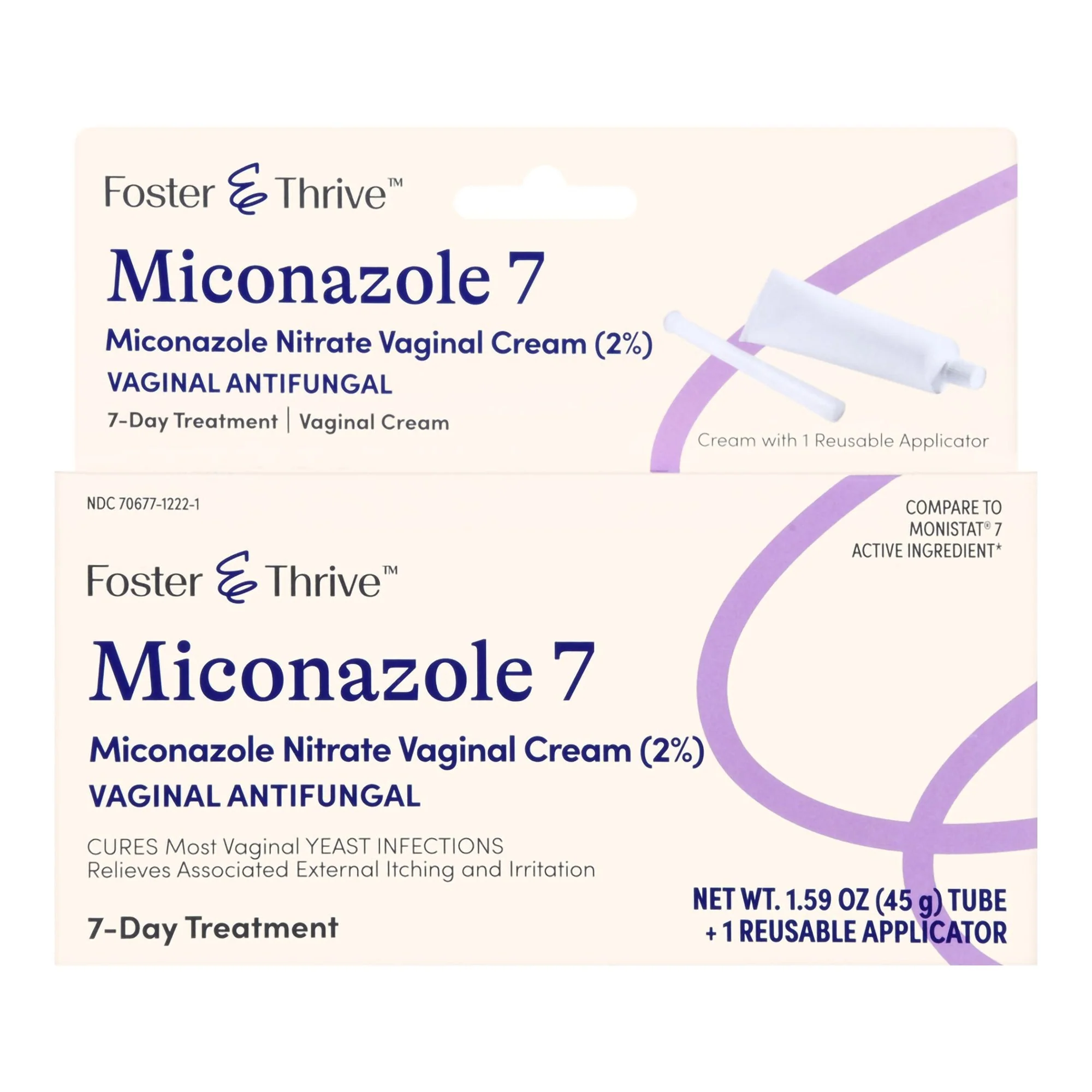 McKesson Brand Foster & Thrive 2% Miconazole Vaginal Cream with Reusable Applicator, 7 Day