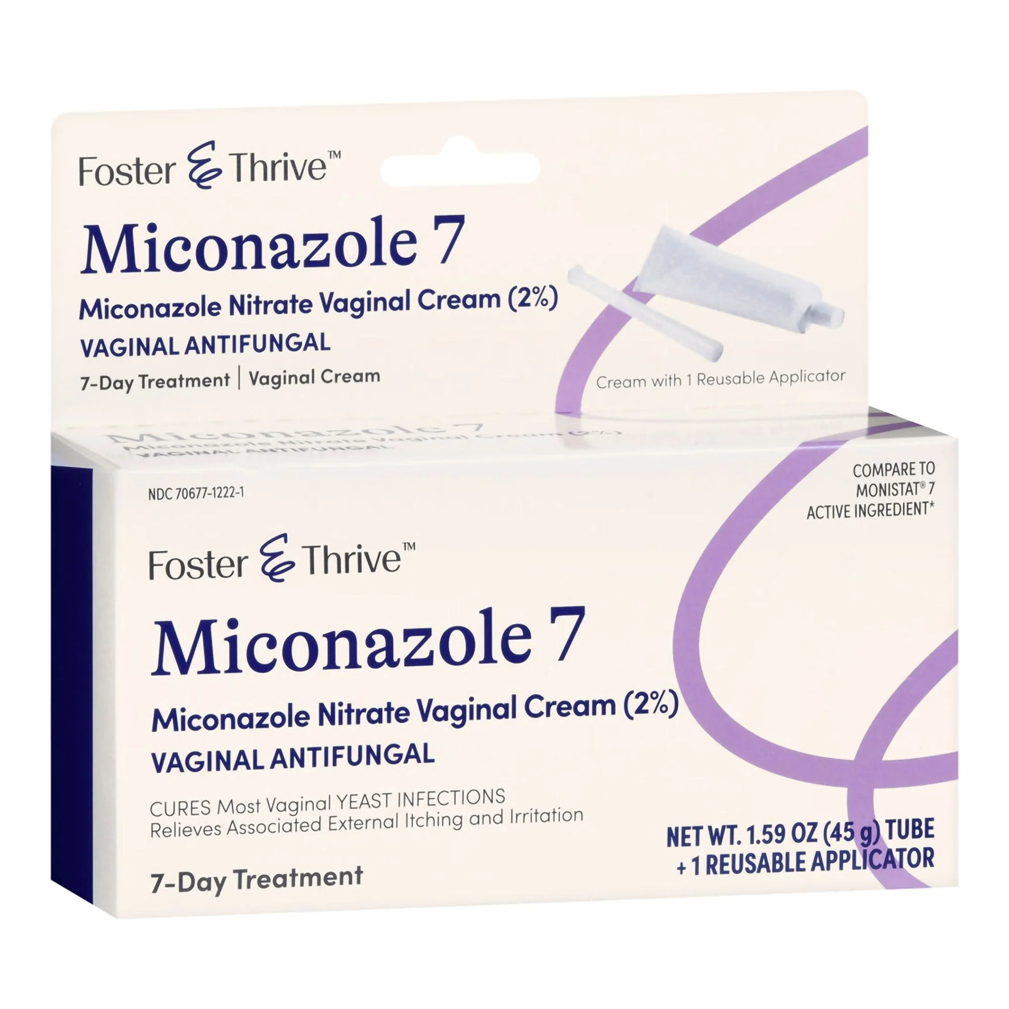 McKesson Brand Foster & Thrive 2% Miconazole Vaginal Cream with Reusable Applicator, 7 Day - Image 3