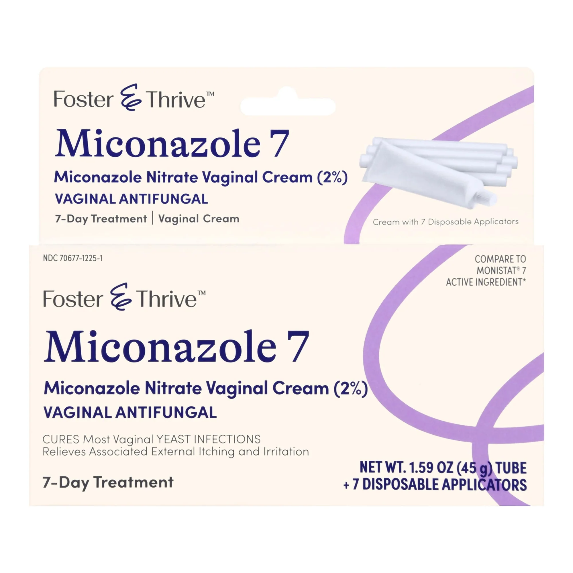 McKesson Brand Foster & Thrive Miconazole Nitrate Vaginal Antifungal, 7 Day Cream