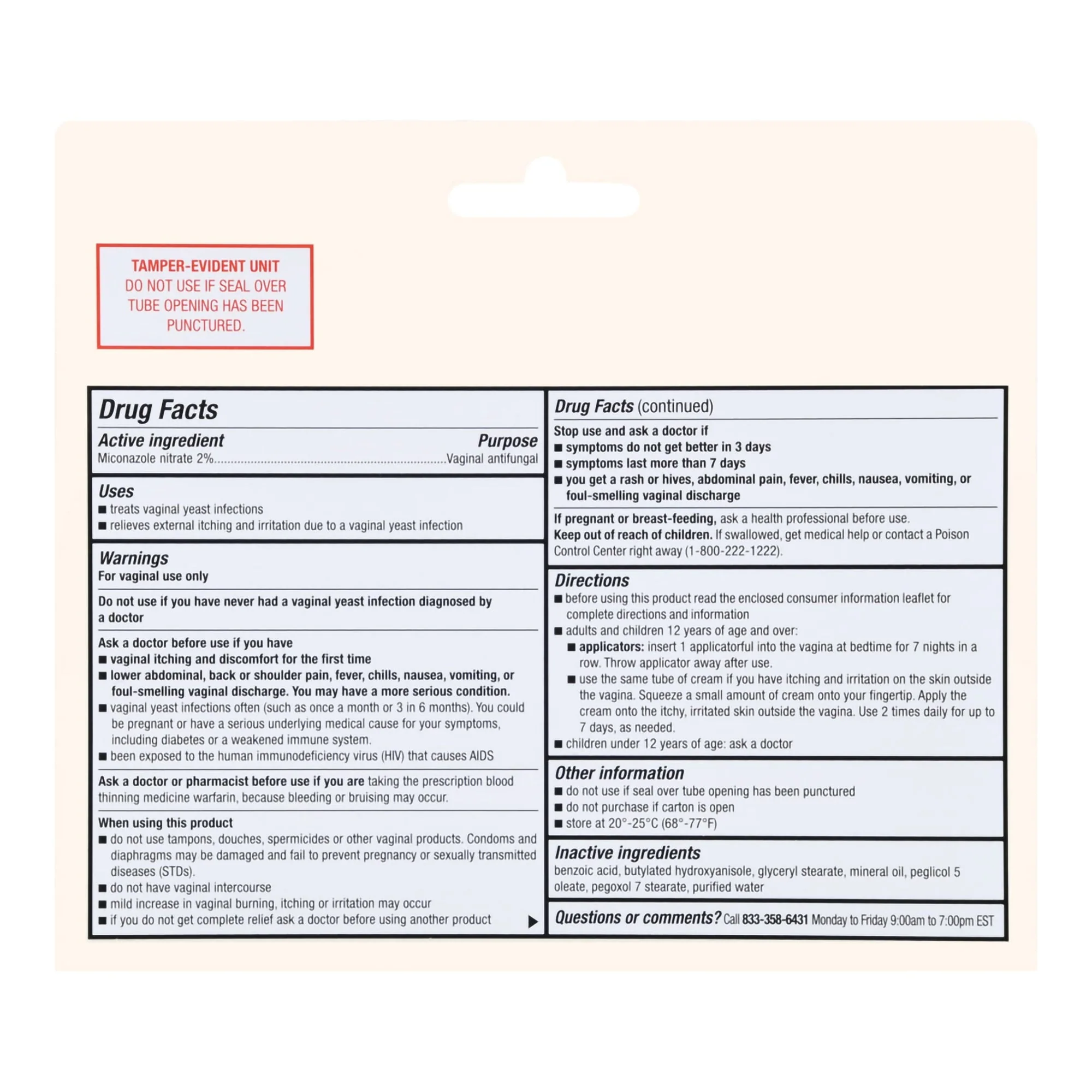 McKesson Brand Foster & Thrive Miconazole Nitrate Vaginal Antifungal, 7 Day Cream - Image 2