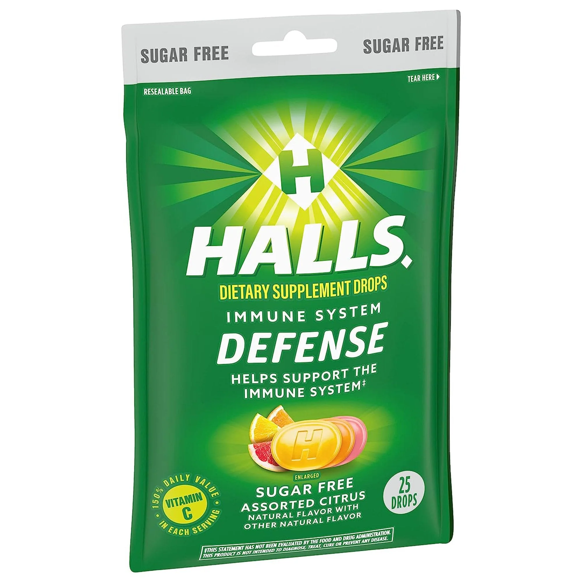Dot Foods - Mondelez Halls Defense Dietary Supplement Drops Sugar Free Assorted Citrus - Image 3