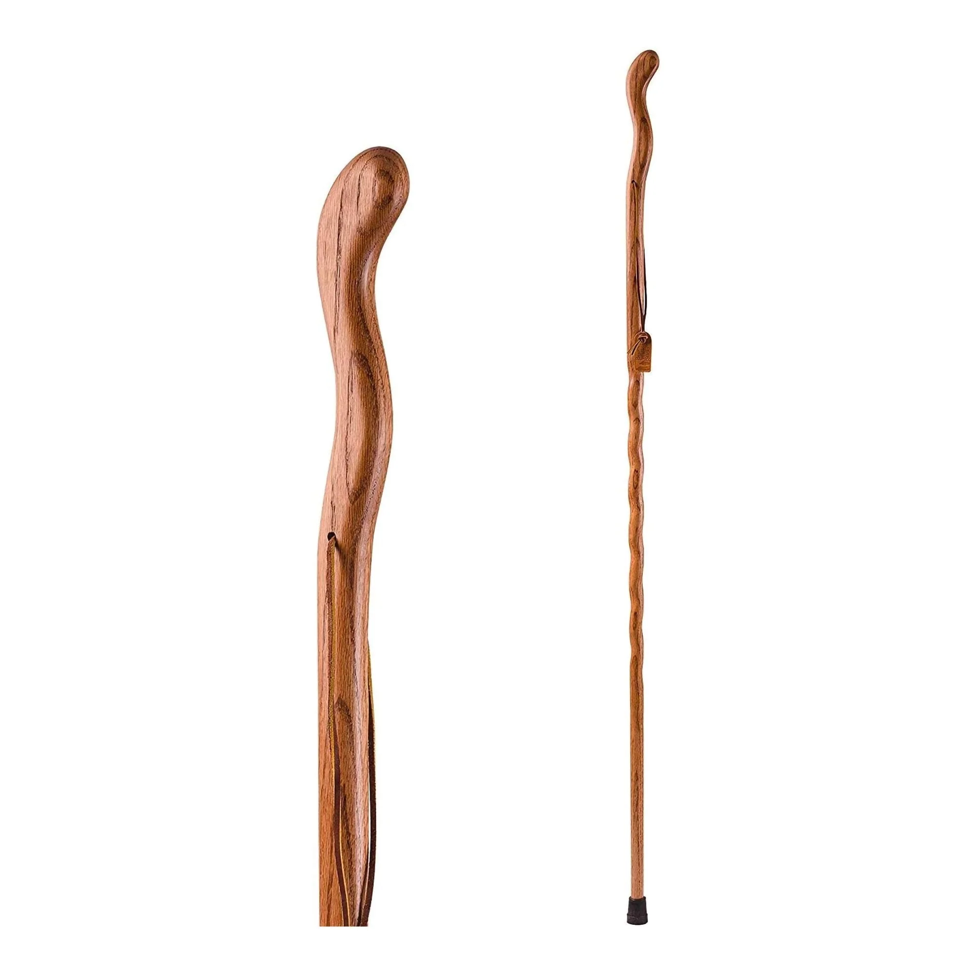 Mabis Healthcare Brazos FitnessWalker Handcrafted Walking Stick, 58-Inch, Red