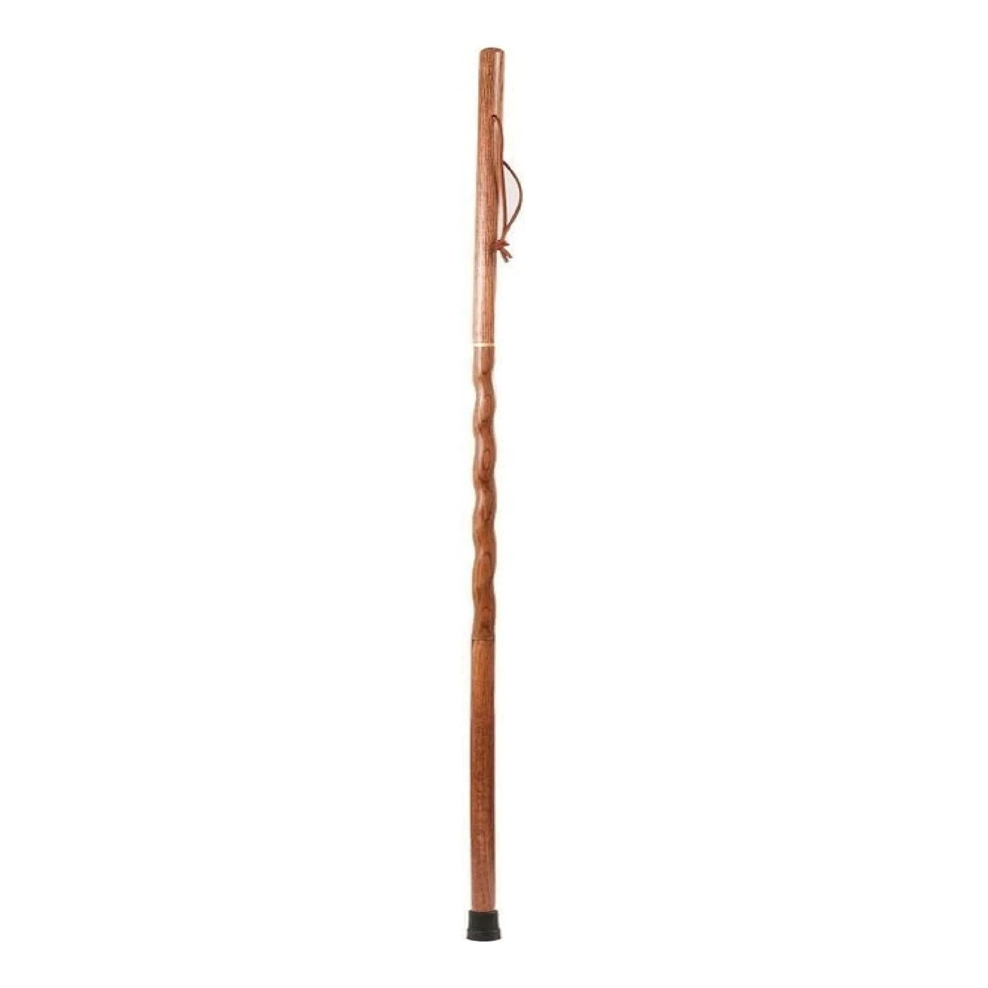 Mabis Healthcare Brazos Twisted Oak Traveler's Handcrafted Walking Stick, 55-Inch, Red