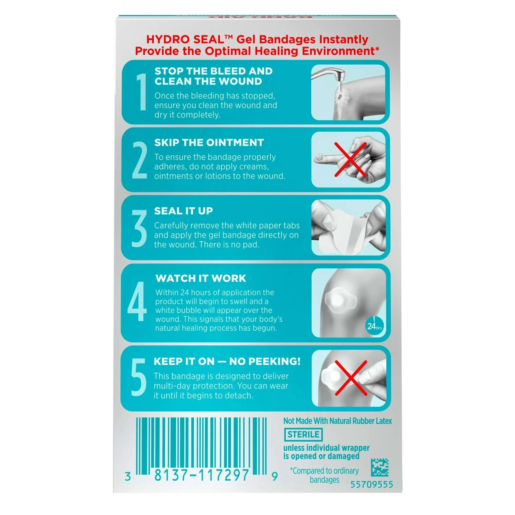 Kenvue Brands LLC Band-Aid Hydro Seal All-Purpose Hydrocolloid Gel Bandages (24/CS) - Image 2