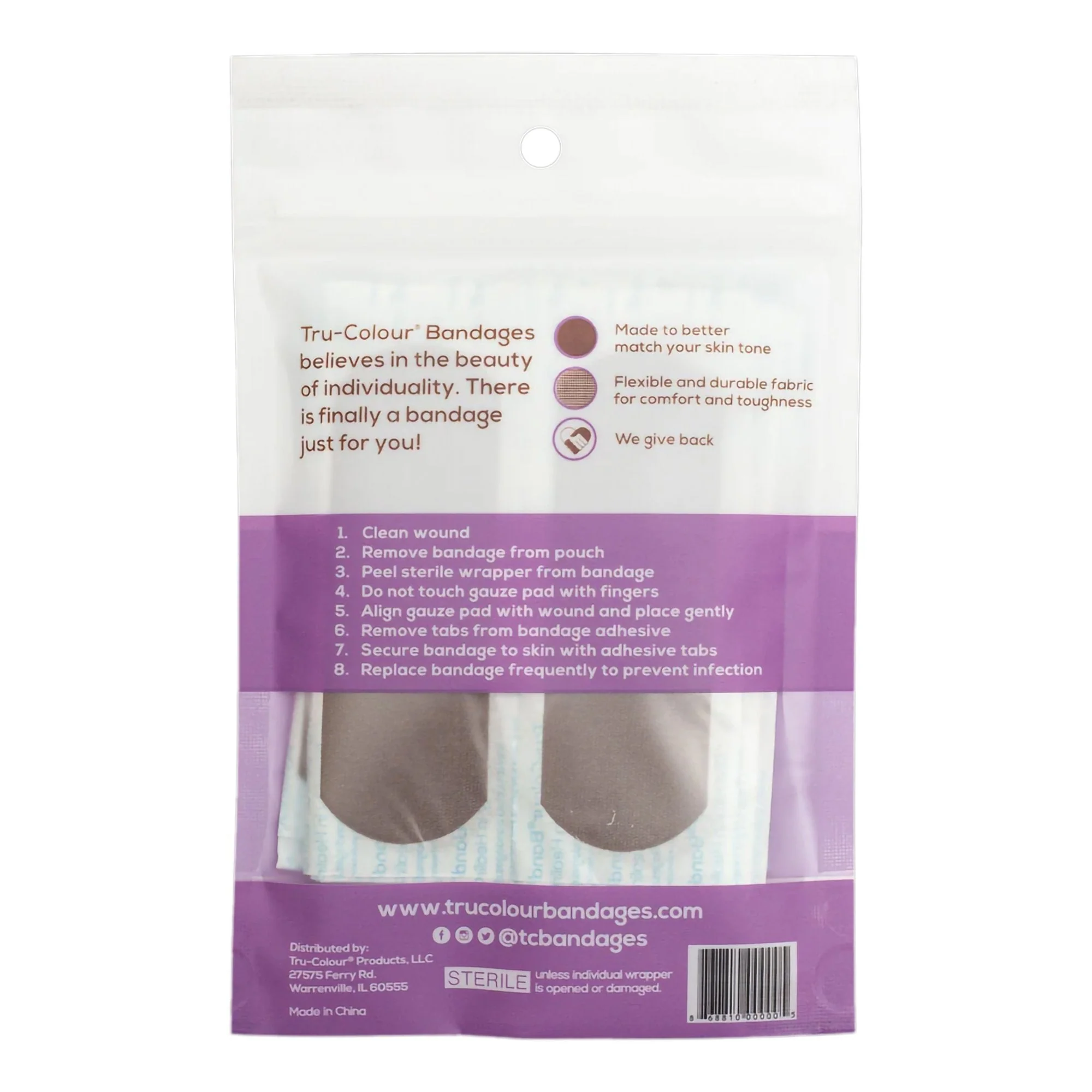 Tru-Colour Products LLC TruColour Dark Brown Adhesive Strip, 1 x 3 Inch (1500/CS) - Image 2