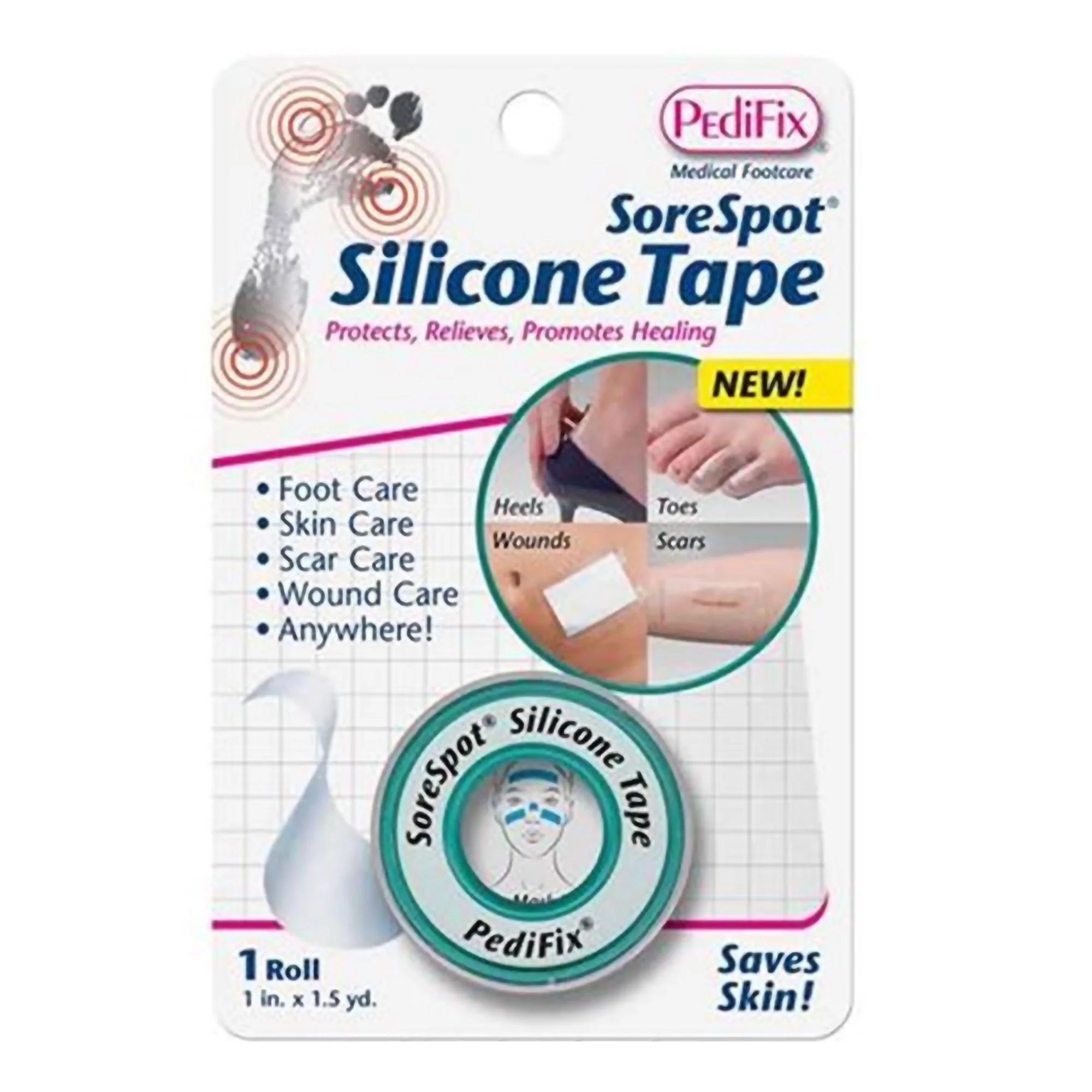 Pedifix Sore Spot Waterproof Medical Tape, 1 Inch x 1-1/2 Yard - Image 2