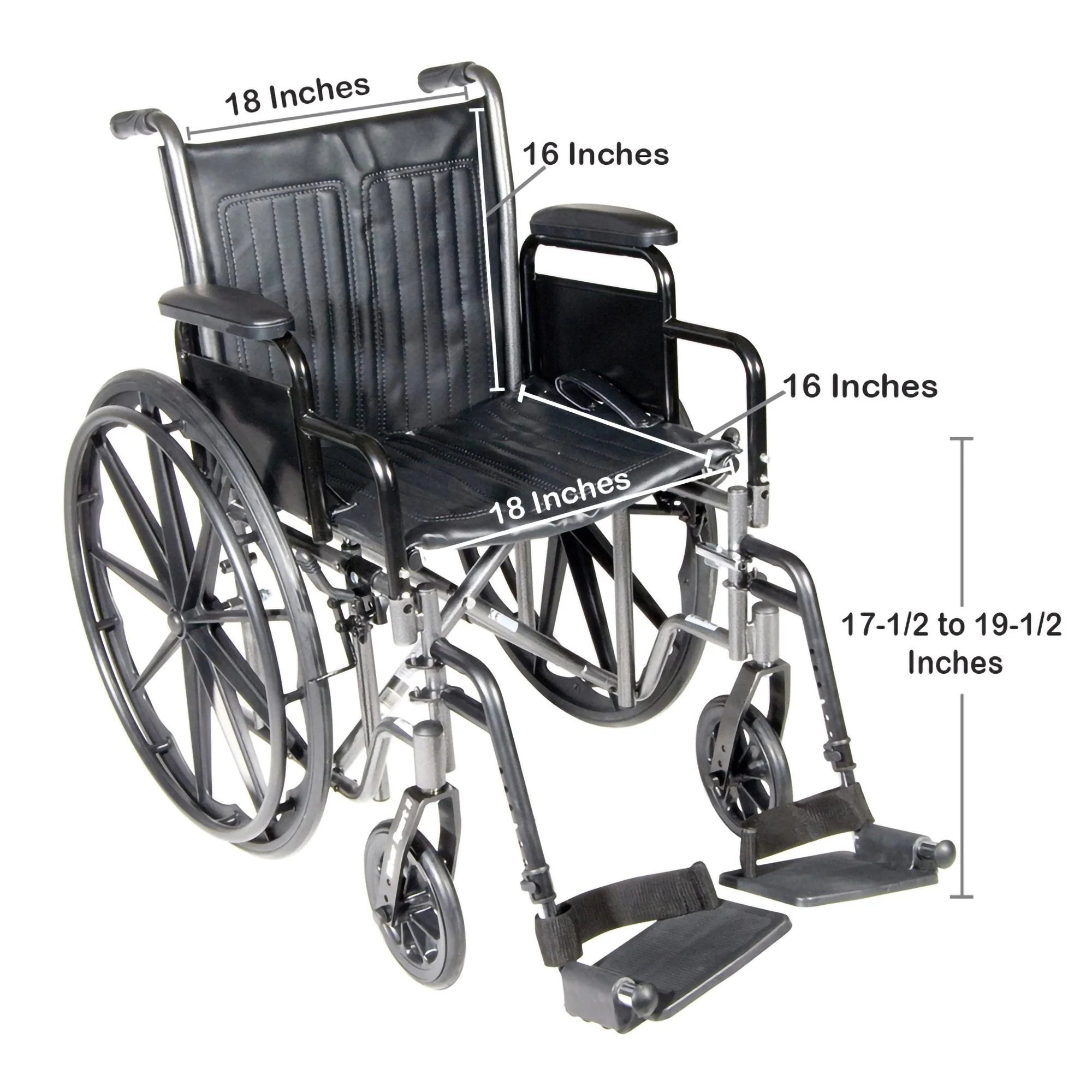McKesson Brand McKesson Wheelchair, 18 Inch Seat Width - Image 2