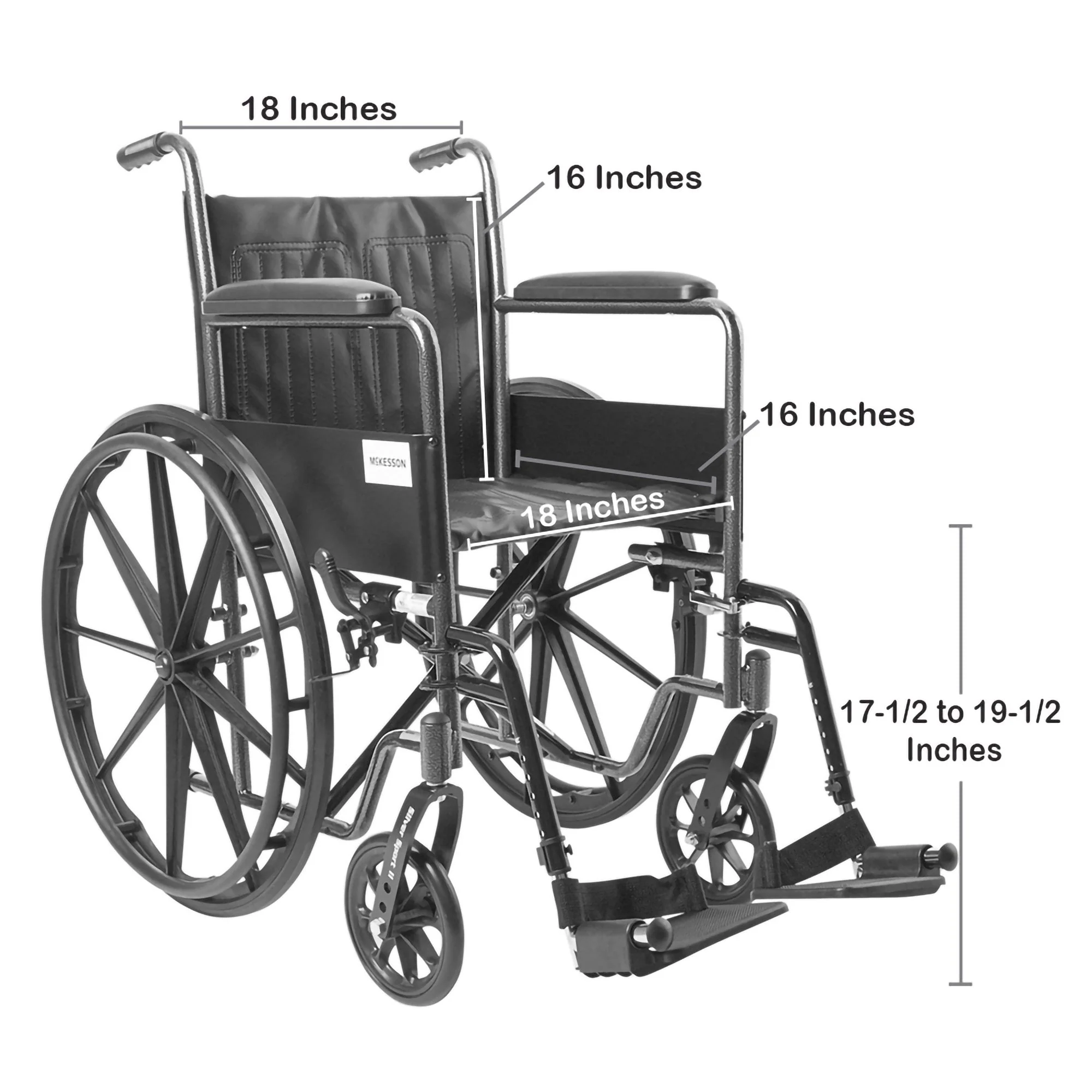McKesson Brand McKesson Wheelchair, 18 Inch Seat Width - Image 3