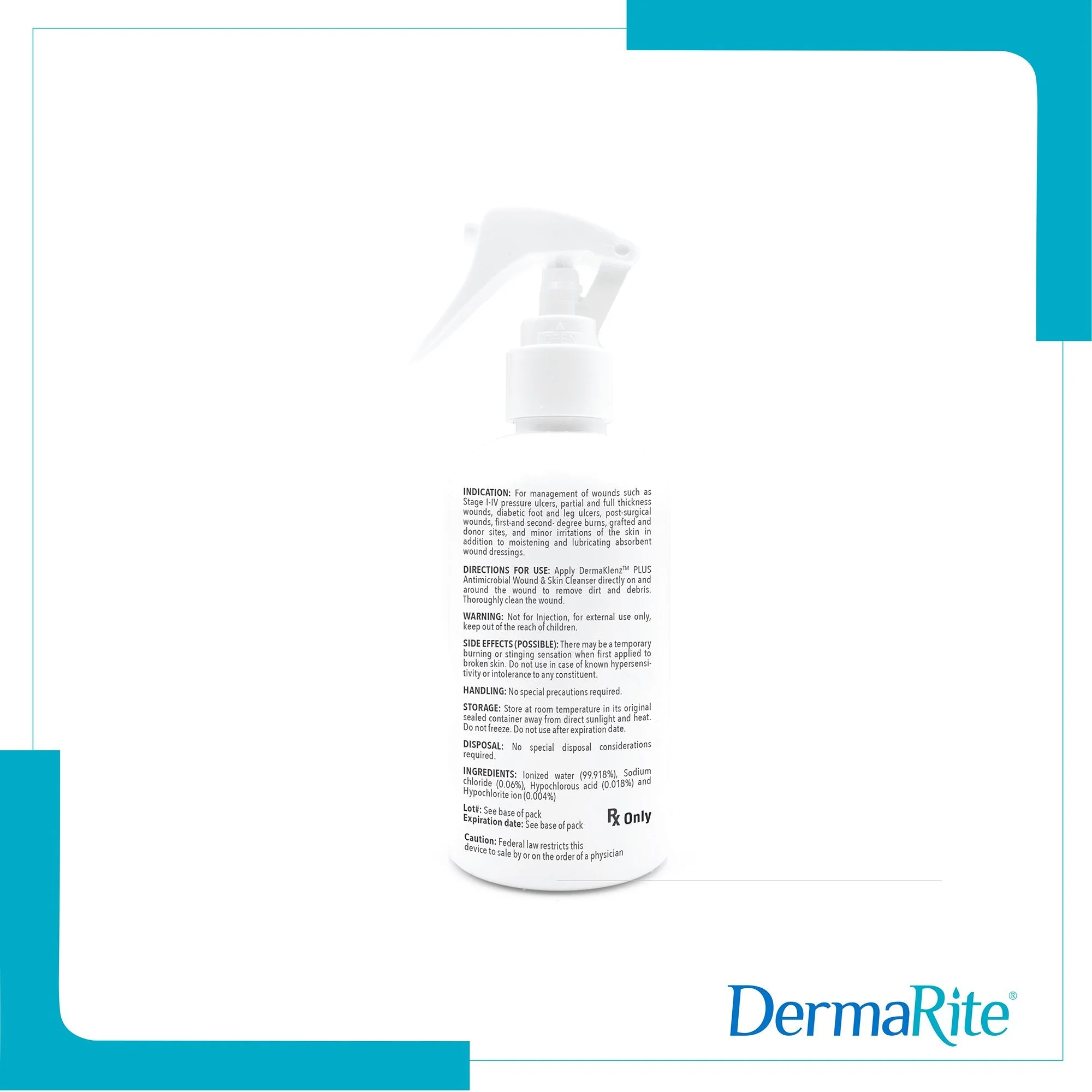 Sion Brands LLC DermaRite's DermaKlenz PLUS Wound Cleanser - Spray Bottle, 8 oz. (6/CS) - Image 4