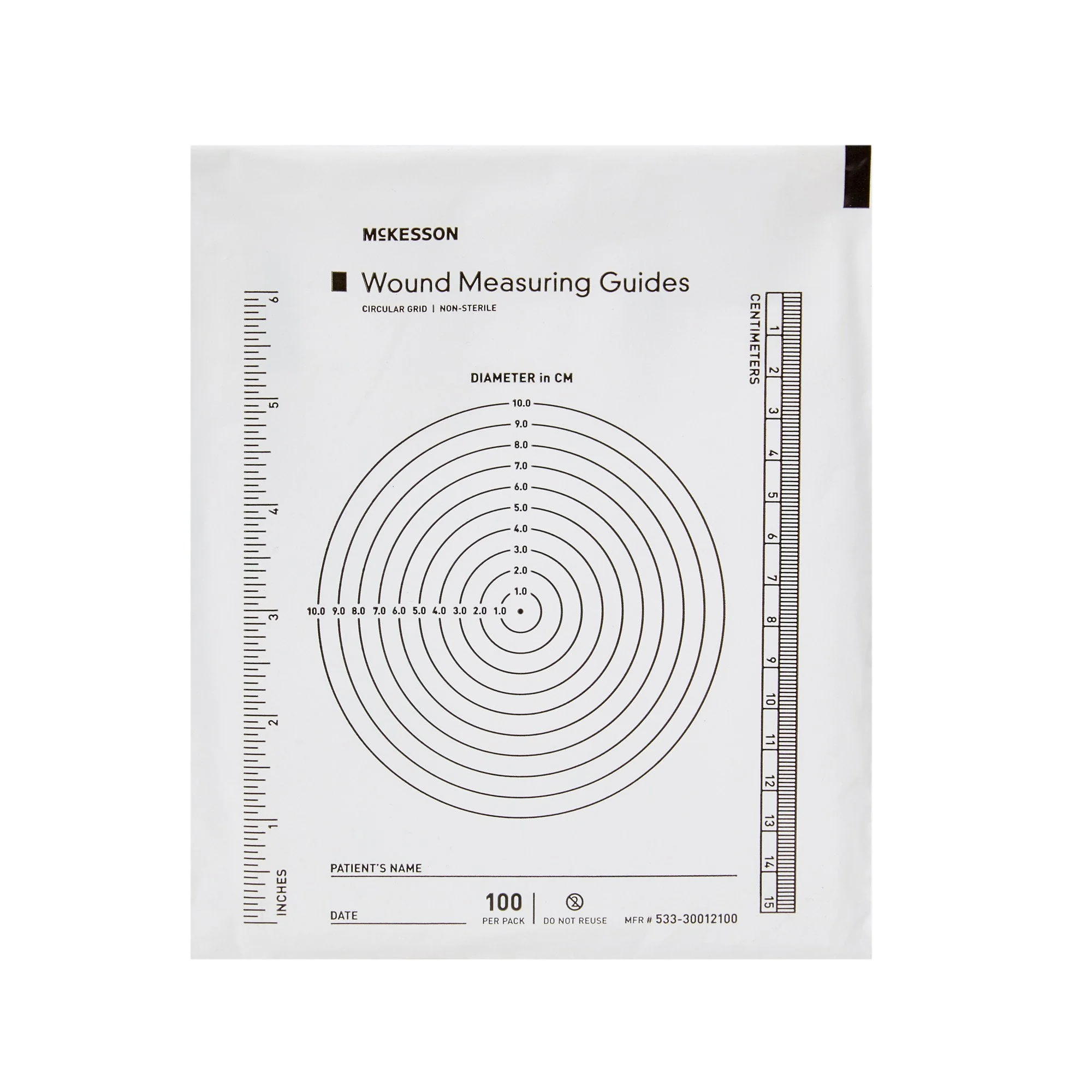 McKesson Brand McKesson Plastic Wound Measuring Guide, 5 x 7 Inch (6000/CS) - Image 2