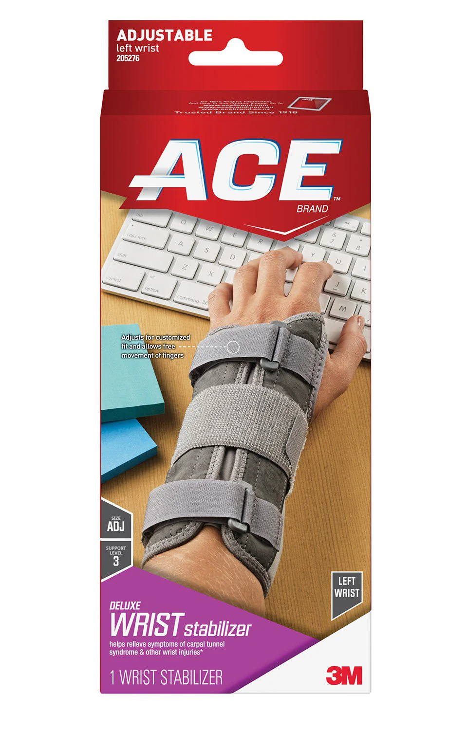 3M Company 3M Ace Left Wrist Brace, One Size Fits Most (12/BX)