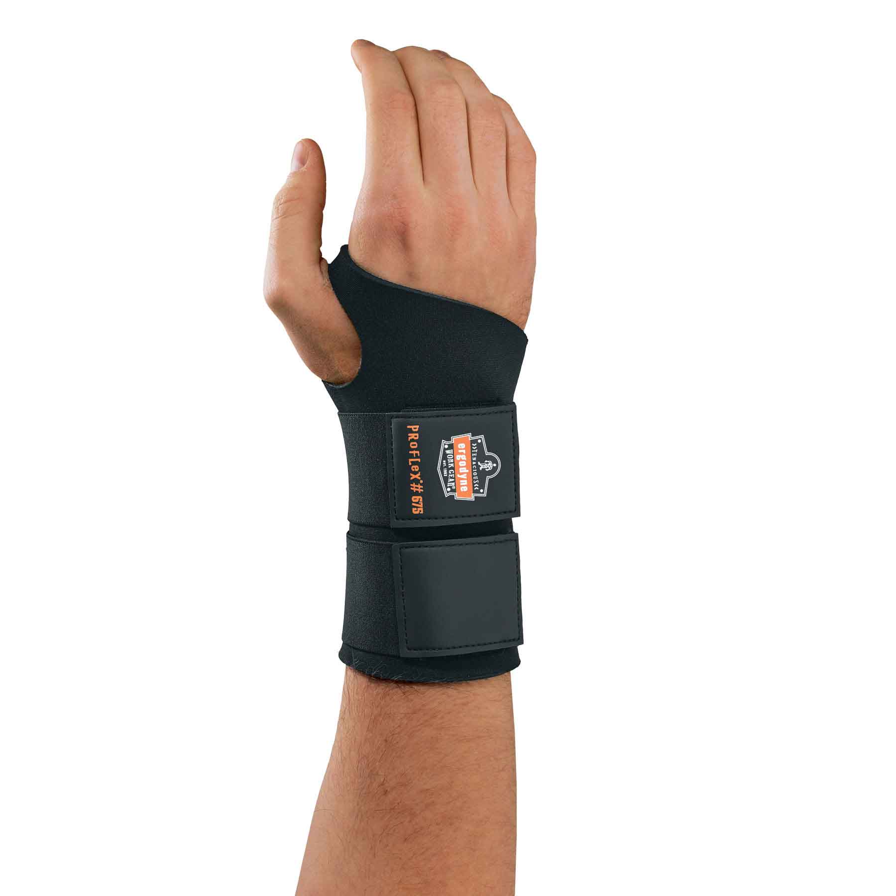 Ergodyne Wrist Support ProFlex 670 Ambidextrous Double Strap Neoprene Left or Right Hand Black Medium